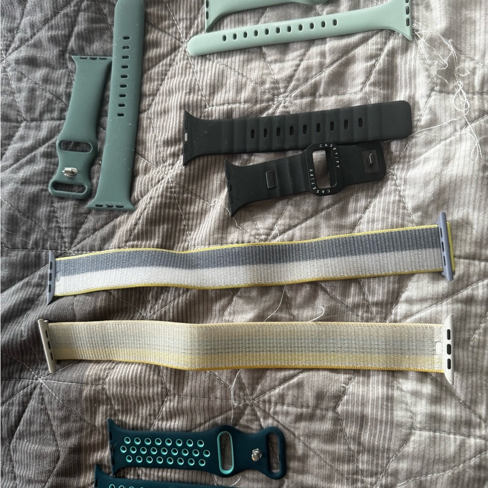 Green and Black Watch Bands Versatile Accessories Set